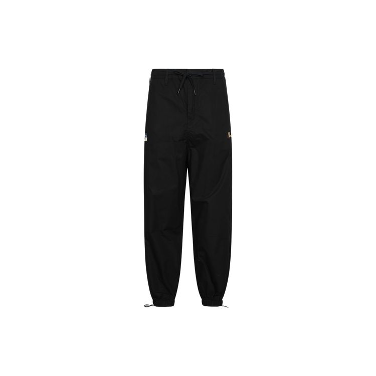 Evisu Family God Pattern Large M Print And Seagull Embroidery Casual Pants Men pants Black 2ESHTM4PO7043LFCT