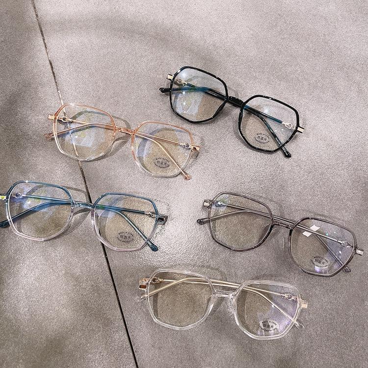 Female Anti-Blue Light Eye Protection Glasses Frame Tr90 Plain Face Thin Face Street Shot Myopia Flat Glasses 30109