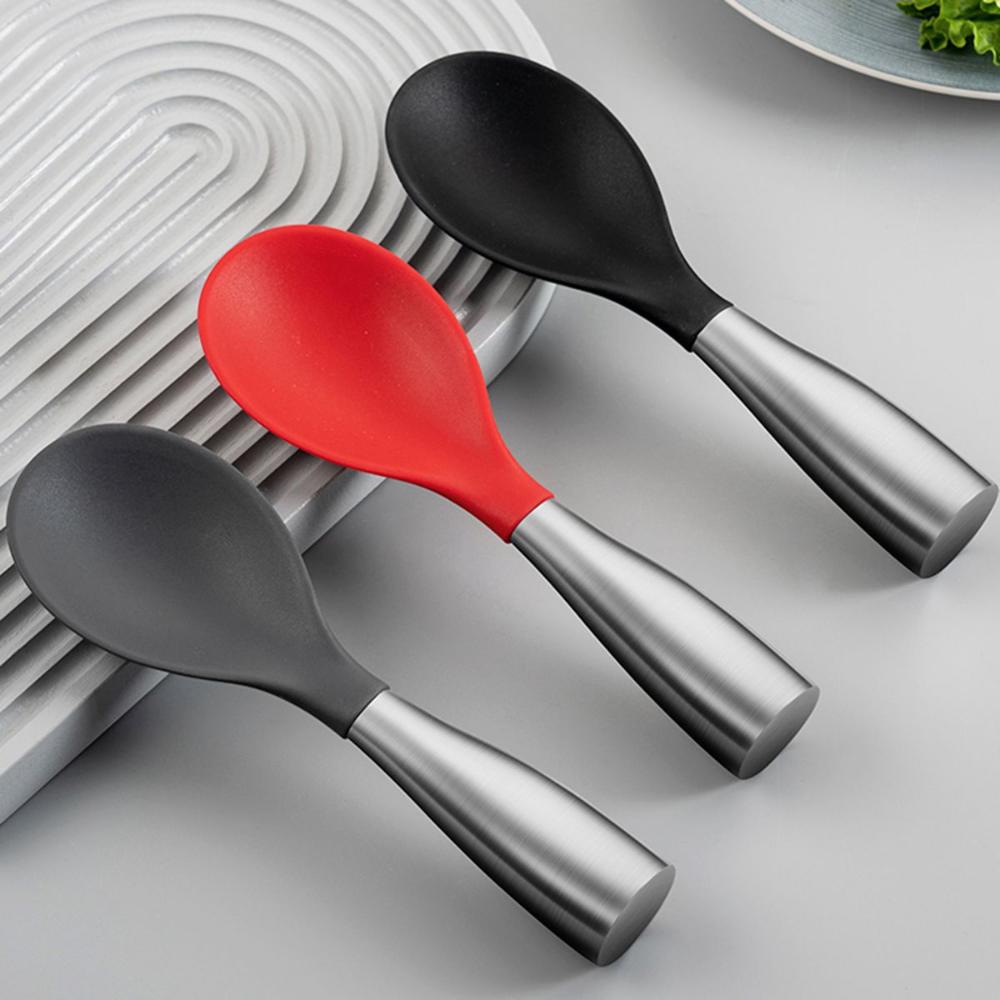 Cooking Anti-rust Silicone Non-Stick Stand-up Spatula Rice Paddle Rice Scooper Serving Spoons