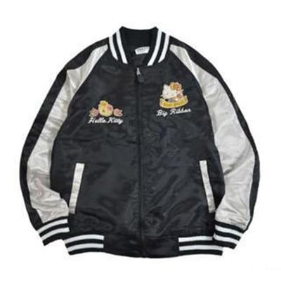 Sanrio Character Hello Kitty Embroidered Sukajan Jacket L Black [Yoshida Yu]