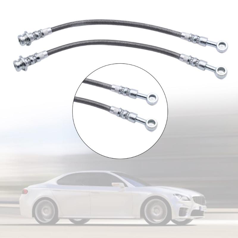 Upgraded Stainless Steel Braided Hoses Reliable & Noise Reducing Brake Hoses Vehicle Accessories H1717SSPAIR ZPN-41941