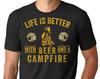 Camp T-shirt Camping Beer Funny Tee Shirt Summer Bushcraft 101 Tee Shirt