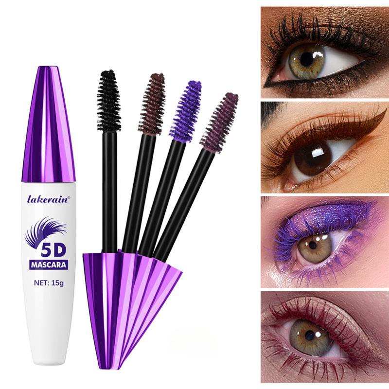 5D Waterproof Colored Mascara - Volumizing, Lengthening, Smudge-Proof, Vibrant Colors Black Mascara Waterproof Mascara Eye Makup