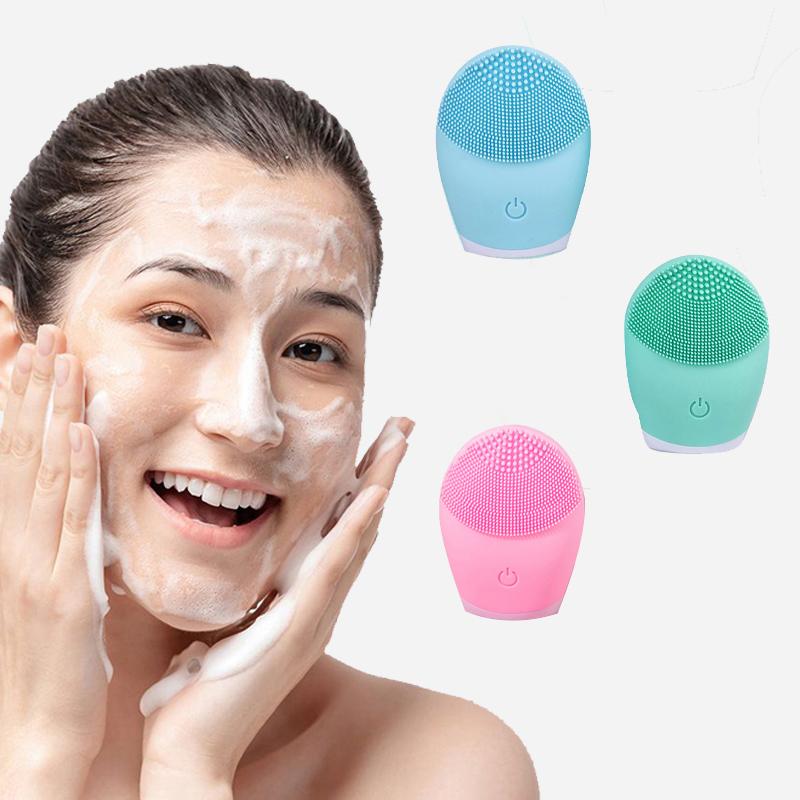 Electric Silicone Facial Cleanser Massager Ultrasonic Vibrator Skincare Massage Tool Beauty Machine Vibration Cleaning Of Pores
