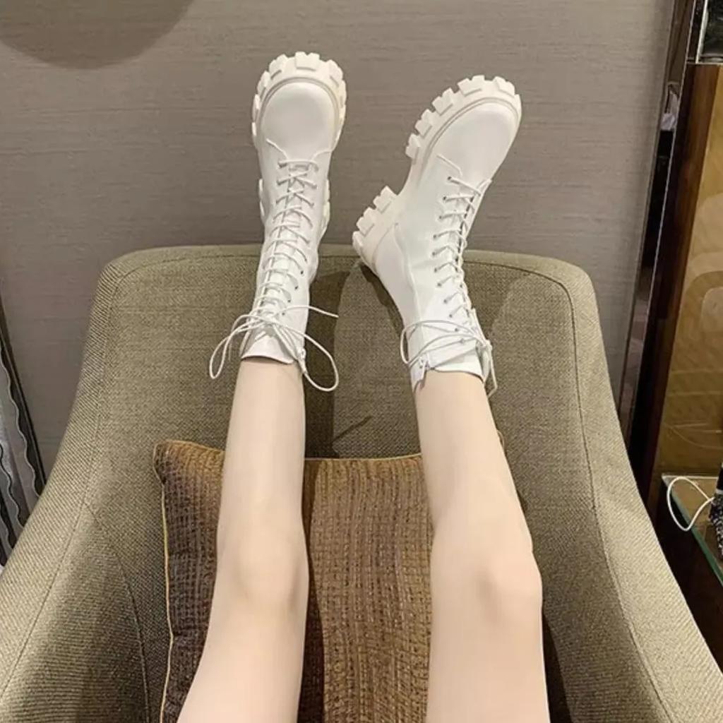 Spring Autumn Women's  Boots Thin Thi Bot Heightening Ort Retro Motorcycle Boots Cross Martin Boots