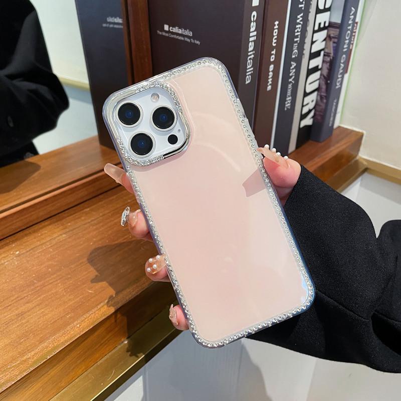 

Applicable To Apple 16proMax Flash Edge Drilling Mobile Phone Case Light Luxury IPhone 15 Candy Solid Color 14 Simple Protective Case iPhone13