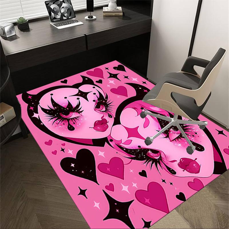 1PC Devil Hearts Extra Large Non Slip Floor carpet, Office, family, bedroom, Studio   Large Area Rug Indoor Rugs, , Vibrant Colors
