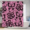 Pink Black Butterfly Print Shower Curtain Waterproof Decor Home Decoration Customizable Size Available Bath Accessories On AliEx