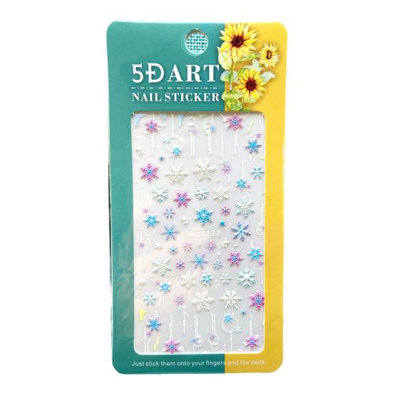 Fingernagel-Aufkleber, atemberaubende visuelle Wirkung, dekorativ, mehrere Stile, gut selbstklebend, weihnachtlicher Schneeflocken-Stil, Nagelzubehör
