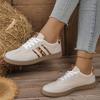 Damen-Sneaker aus Canvas mit Leopardenmuster – Flache Sohle, bequeme Laufschuhe