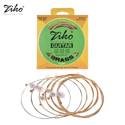 ZIKO DCZ012 Light Acoustic Guitar Strings Hexagon Alloy Wire Brass Wound Corrosion Resistant 6 Strings Set Musical Instrument Accessories