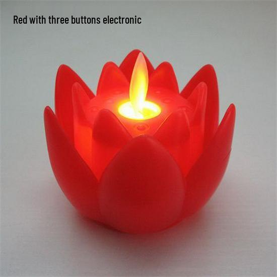 LED Schwingender Lotus Schmuck: Immer leuchtende elektronische Kerzenlampe mit bunten Lichtern