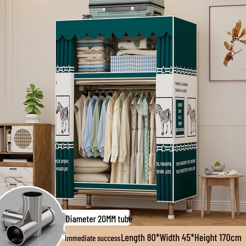 Sturdy Reinforced Steel Frame Fabric Wardrobe for Home & Bedroom Use