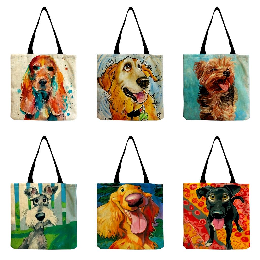 Cartoon Shoulder Bag Women Animal Dog Shopping Bag Teen Casual Bagel Dog Tote Bag Men Beagles Handbag