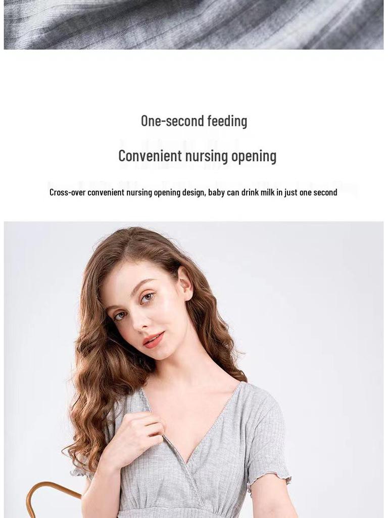 Maternity Nursing Dress - Summer/Autumn Fashion for Pregnant and Postpartum Women