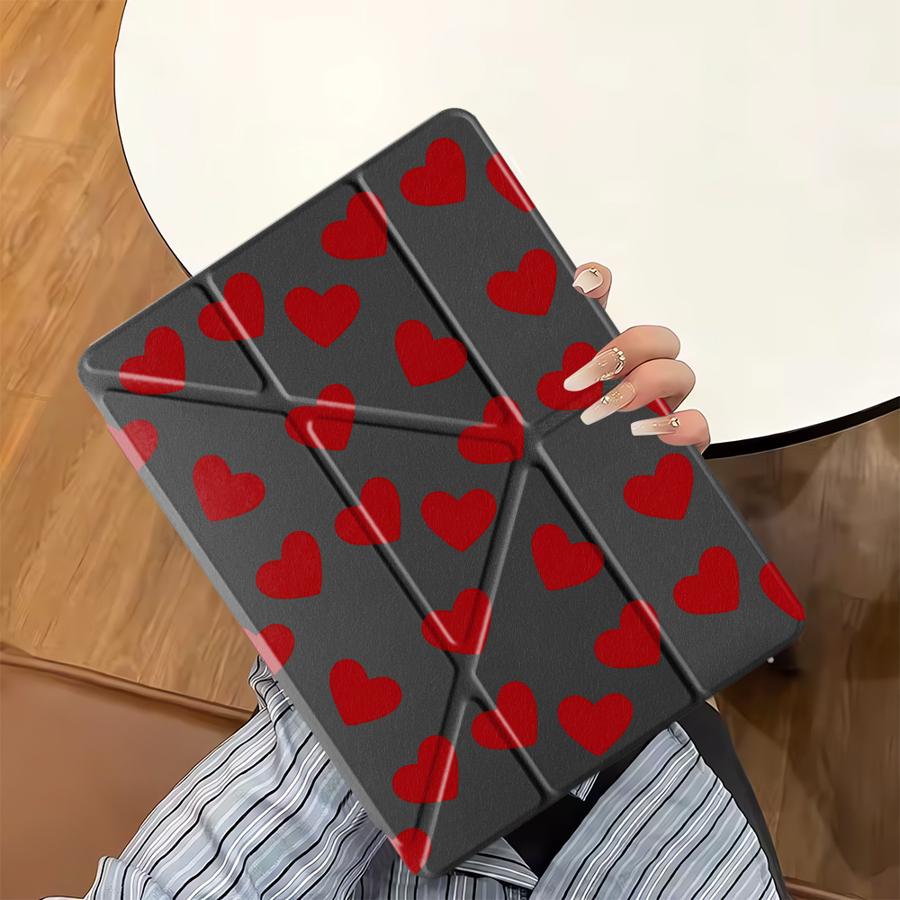 Holder Cover Tablet Case For iPad Pro 11th 10th 9th 8th 7th 12.9inch Pro 2025 Air 4 5 M3 M2 1 2 M4 11inch Mini 6 7 Cartoon Love