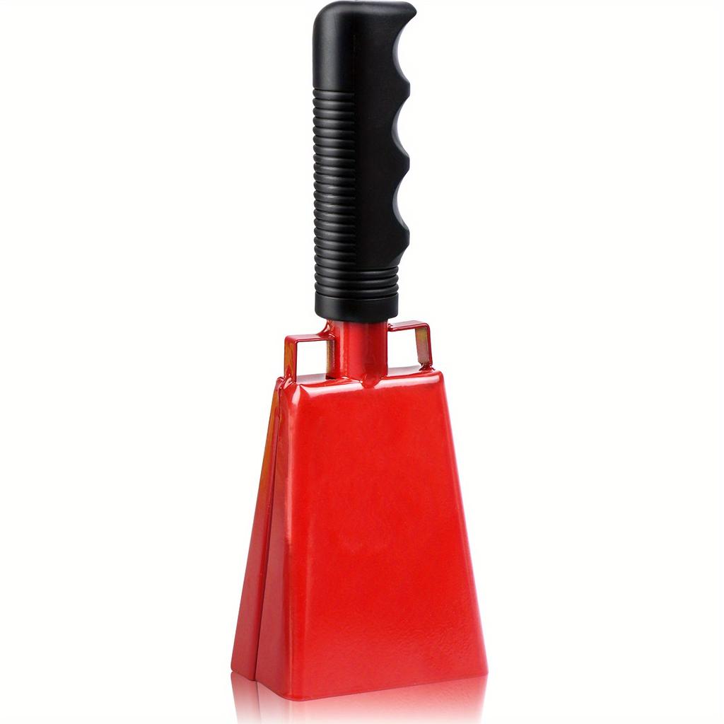 Iron Cowbell with Handle Hand Percussion Cowbells Red White Cow Bells Cheering Bell Atmosphere of The Group