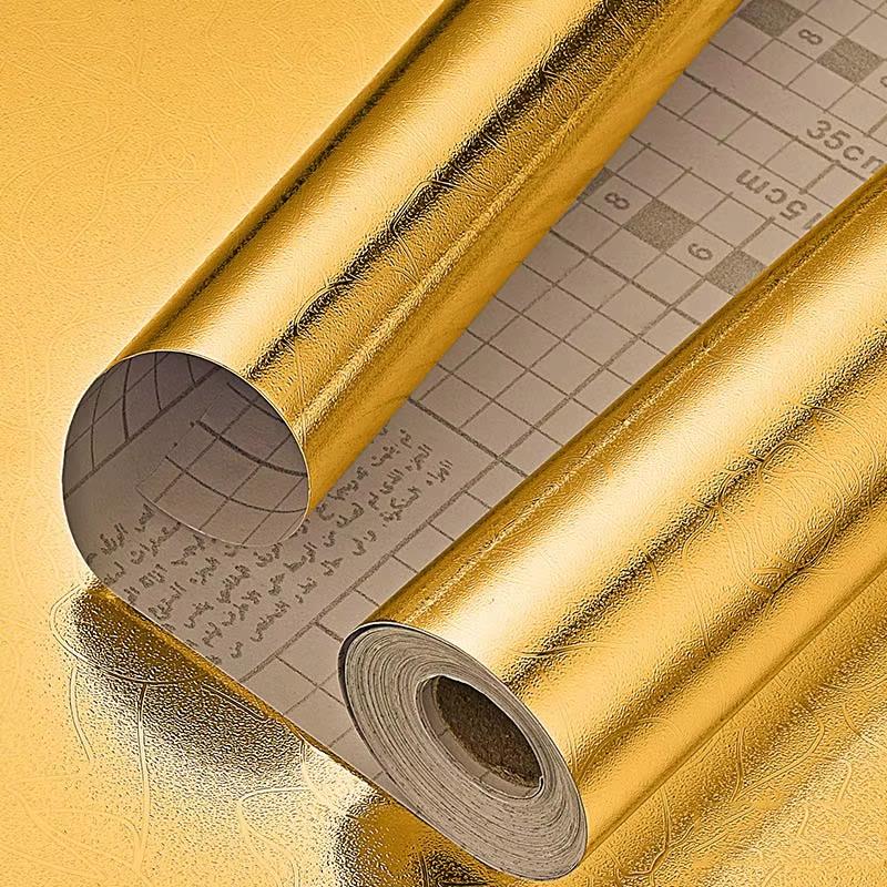 Kitchen  PVC Self-adhesive Oil Resistant Wallpaper Aluminum Foil Paper Drawer Moisture-Proof Thickened Waterproof