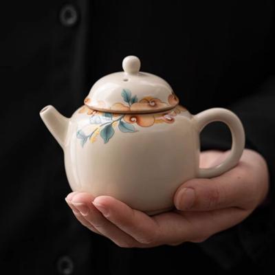 Beige Ru Kiln Ceramic Teapot Small Home Pot Bearing Dry Brewing Station Water Storage Tea Tray Kung Fu Tea Accessories