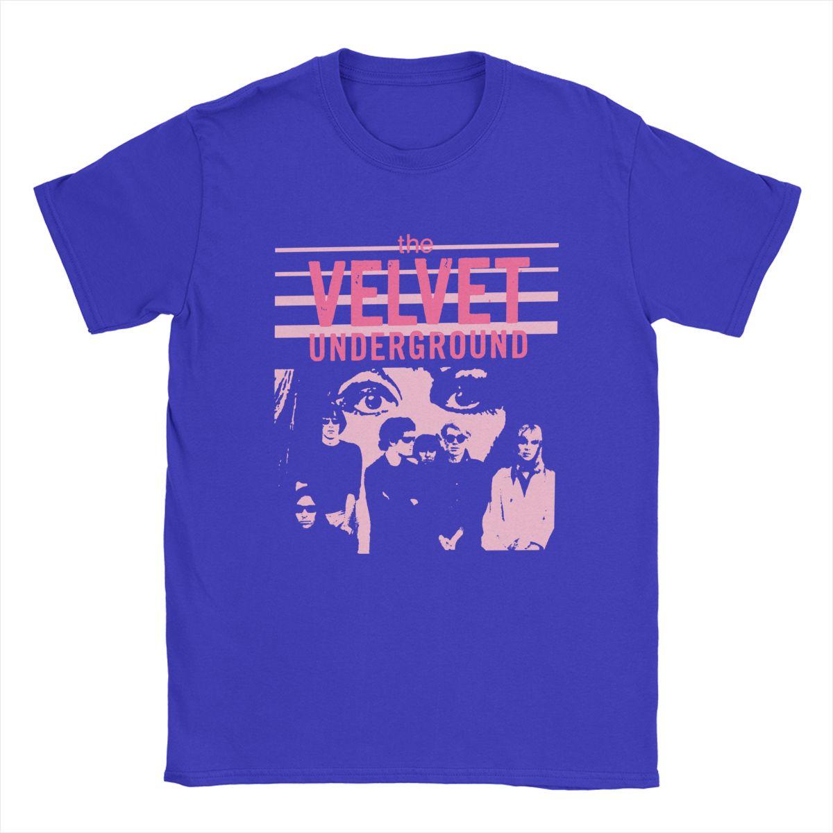

Мужская хлопковая футболка The Velvet Underground, смешные футболки с круглым вырезом, одежда с коротким рукавом, идея для подарка M синий