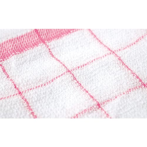 Kitchen Cloths, Kitchen Towels, Checkered Dishcloths, Hand Towels, 100% Cotton, Absorbent, 4 Colors (Blue, Green, Yellow, Pink), 6 of Each