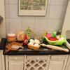 Dollhouse Miniature 3D Kitchen Scene with Food, Utensils, and Stove