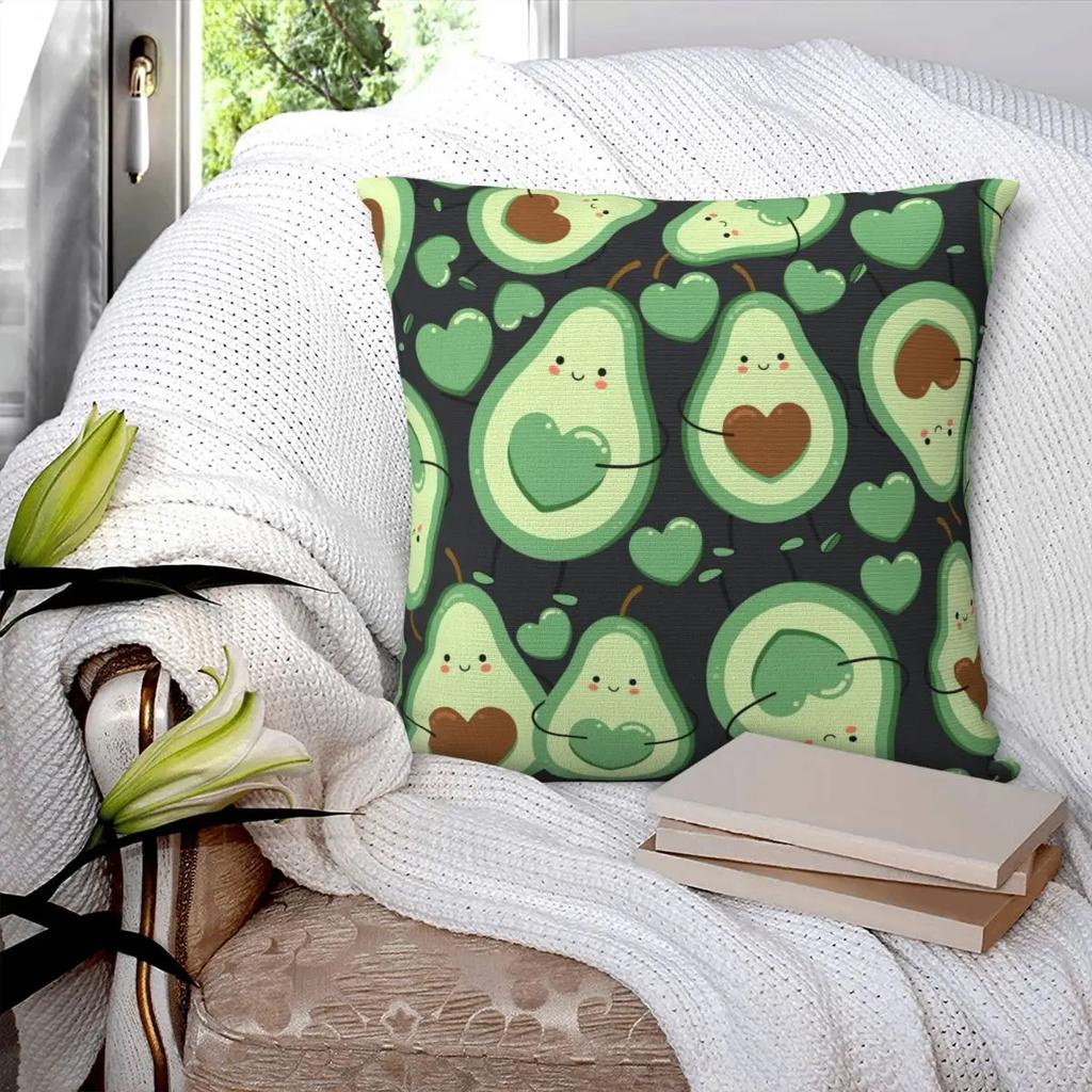 Cute Avocado Fruit Pillowcase Soft Polyester Cushion Cover Decorations Throw Pillow Case Cover Home Square X