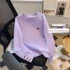 Women's Heart Embroidery Crewneck Sweatshirt: American Style, Long-Sleeved, Versatile, and Age-Reducing for Spring and Autumn.