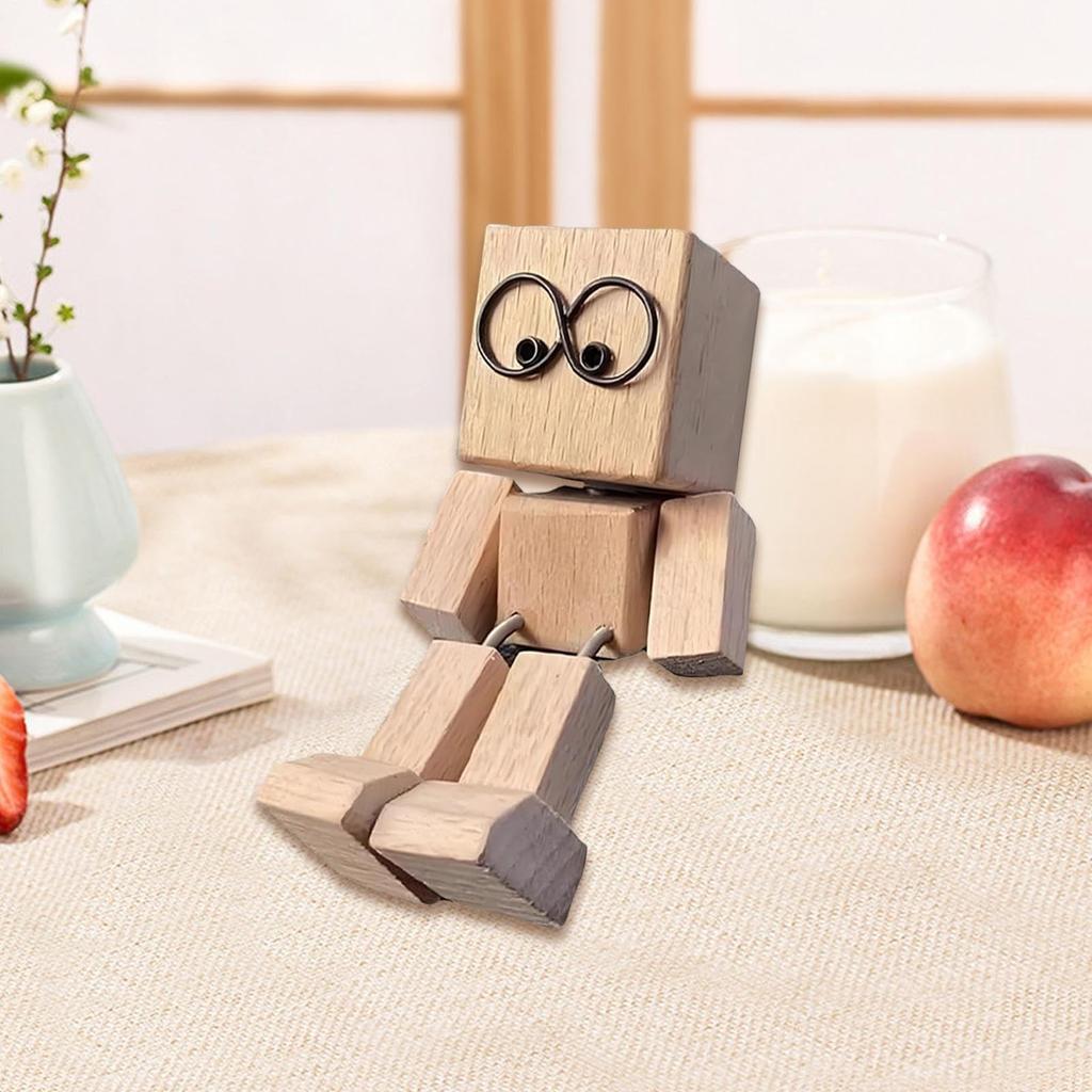 Handmade Wooden Doll Swinging Figurine, Handmade Wooden Carving Car Decor Ornament - Auto Accessories Sculpture Home Living Room Bedroom Apartment