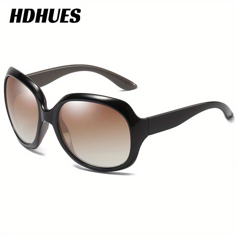 

HdHues Поляризационные солнцезащитные очки унисекс в большой овальной оправе из смолы, UV400 кофейный