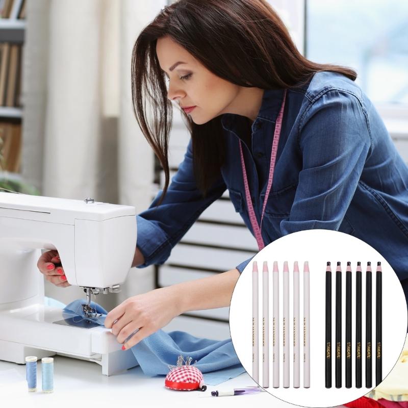 12Pcs Pull String Crayons Pencil No Sharpening Water-Soluble Fabric Marking Pencil For Tailoring Embroidery Project