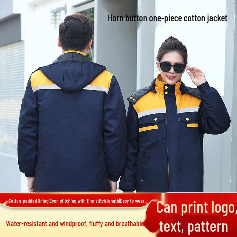 Thickened Winter Cotton Work Suit with Custom Logo for Auto Repair