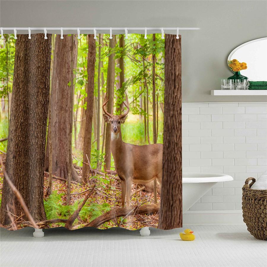 Animals Octopus Wolf Lion Seahorse Turtle Shower Curtains Bathroom Curtain Frabic Waterproof Polyester Bathroom Curtain Hooks