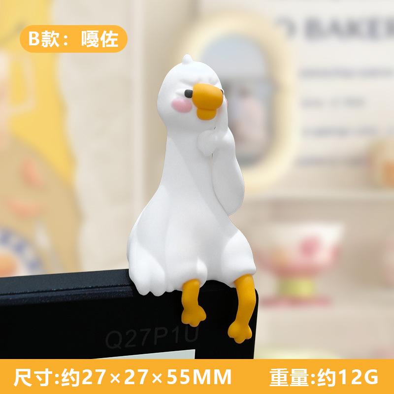 Niedliche 3D-Entenfigur Mini-Harz-Entenverzierung Auto-Innenraum-Dekor Zubehör für Schreibtisch Auto-Armaturenbrett TV-Monitor Zuhause Geschenkidee