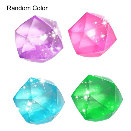 Transparent Rhinestone Squeeze Toy Anxiety Relief Polyhedron Sensory Toy Anti-anxiety Soft Stress Ball Students Office Workers Gift