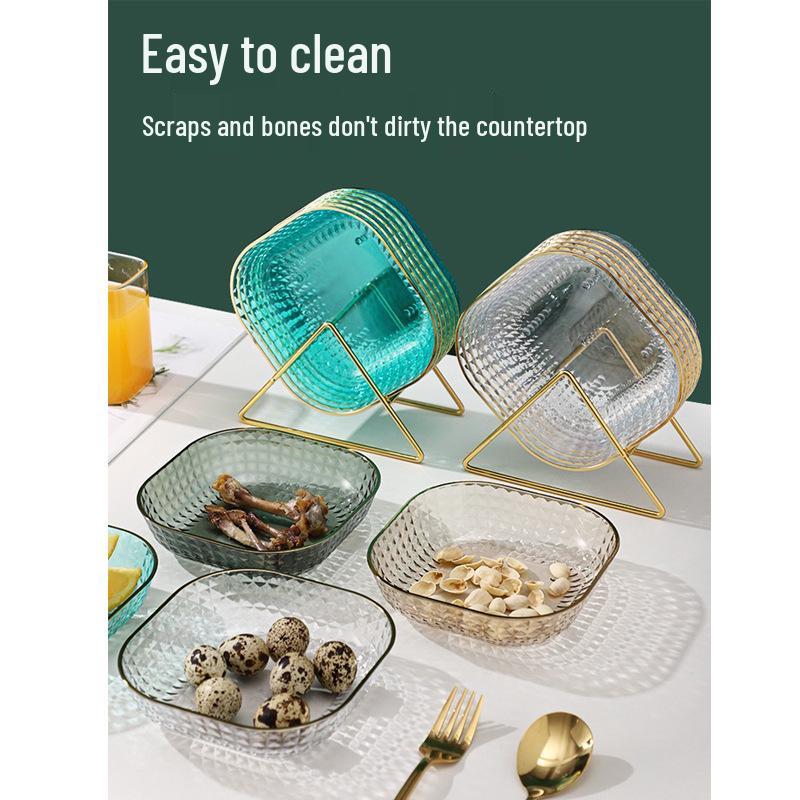 Nordic Luxury Bone Dish: Small Gold-Rimmed Snack & Fruit Plate, New Model.