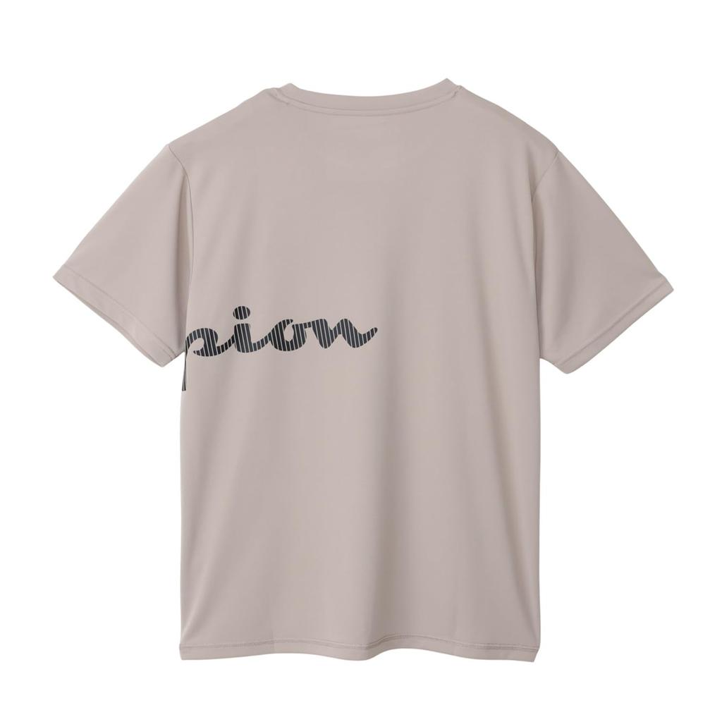 Champion Basic Sport Short Sleeve Sand Short Round Large UV Antibacterial and Odor Quick Graphic Rubber Print Men's T-Shirt, Beige, C3-BS327L, Sleeve,