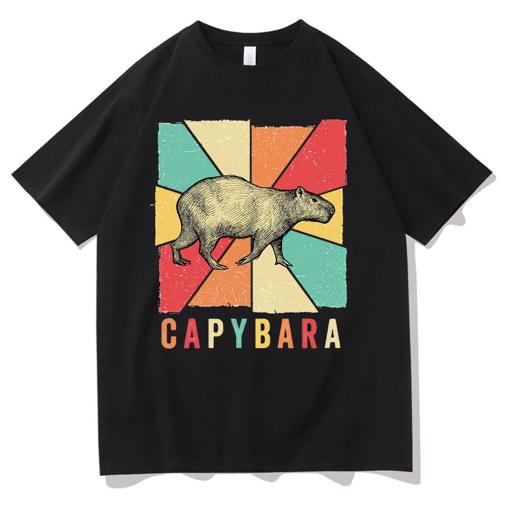 I Love Capybaras Print Men Women Fashion Casual Loose Tshirts Crew Neck Hip Hop Man Funny Tshirt Male Tee Shirt Male Streetwear