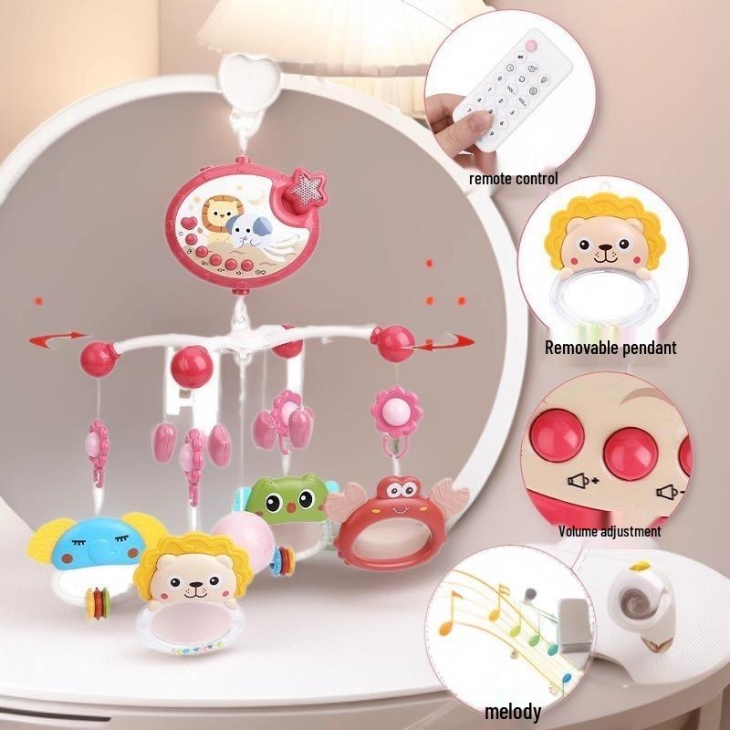 Rattle Toy Bedside Bell: Soothing Projection Light & Music for Infants (0-1 Year)