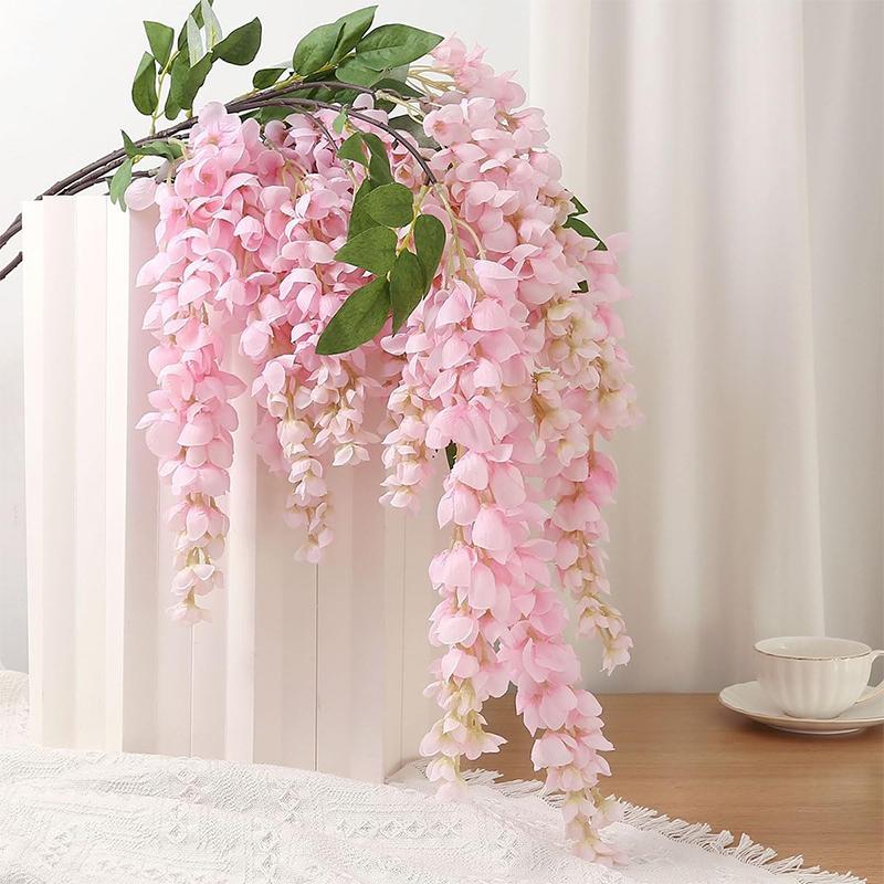 1/2Pcs 108CM Artificial Flowers 5 Fork Fake Flowers Vine Wisteria Garland for Home Room Decor Garden Wall Wedding Decoration