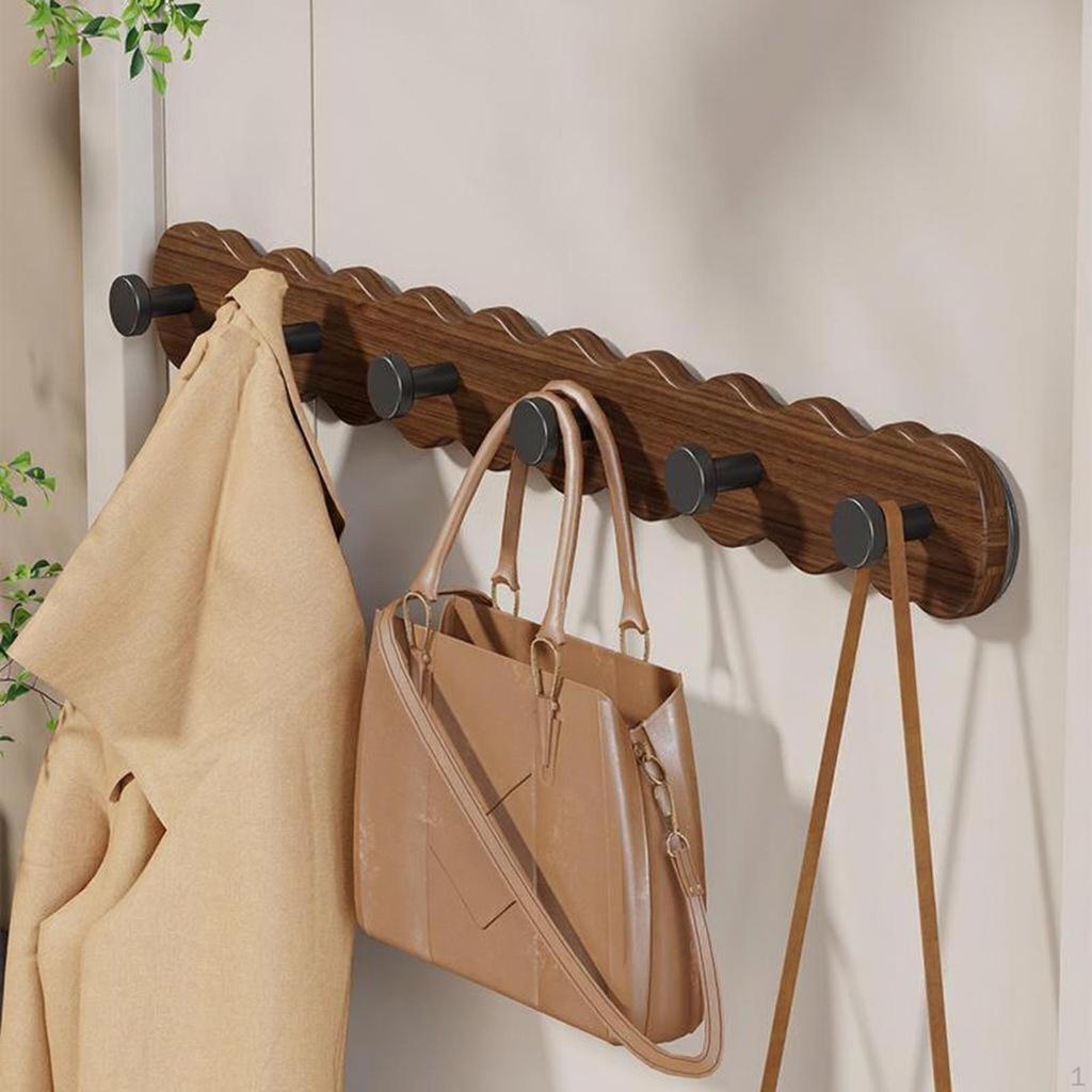 Wall Hangers Coat Rack, sturdy Duty Towel Holder, Door Mounted Walnut 3 Hooks