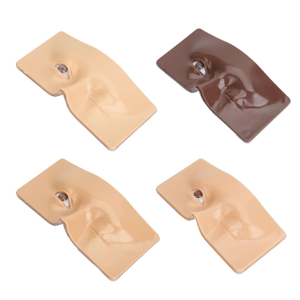 Make-up Übungsgesicht Wiederverwendbar 3D Geschlossene Offene Augen Silikon 4 Hautfarben Realistisches Make-up Mannequin