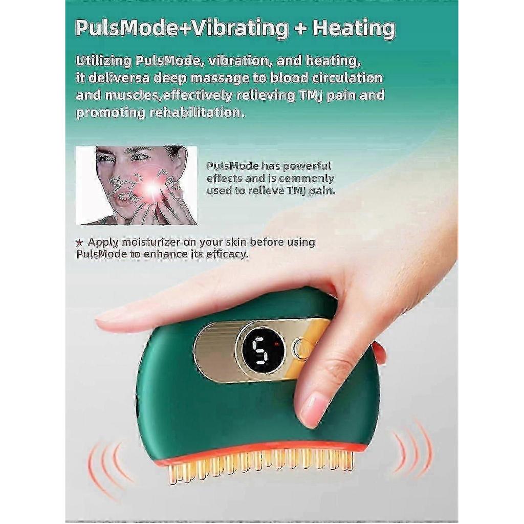 TMJ Pain Relief Jaw Neck Massager Vibration Heating Therapy Ergonomic Multi-needle Massager for Jaw Neck Pain Relief