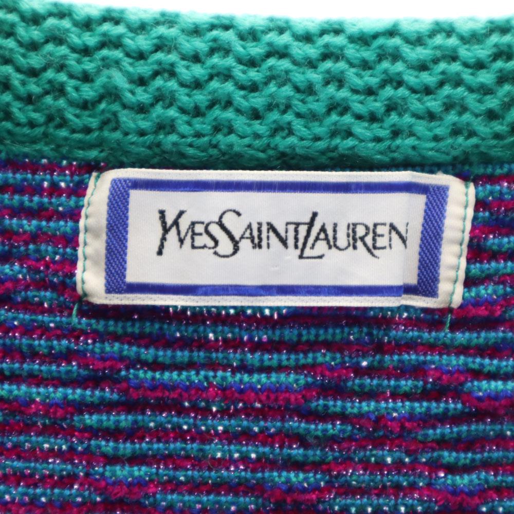 Yves Saint Laurent 90s Old Nordic Pattern Long Sleeve Knit Cardigan M Women Used