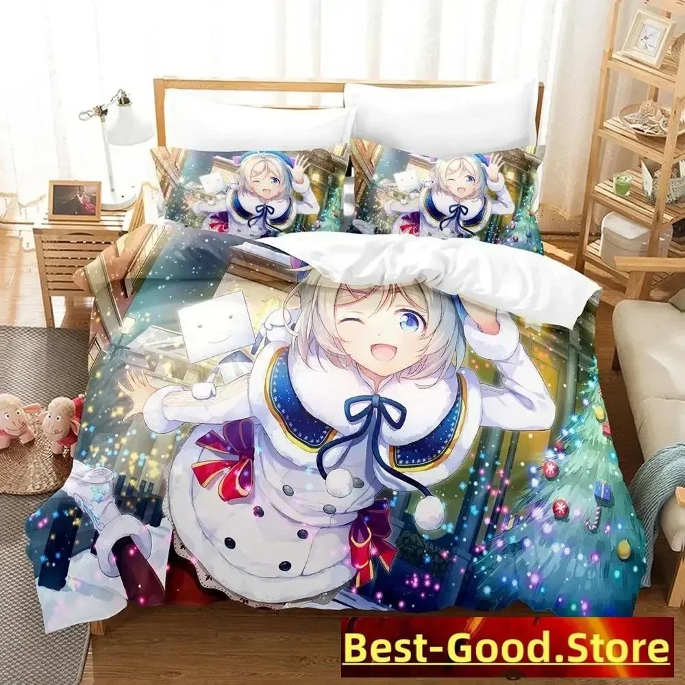 Vtuber Hololive Uruha Rushia Bedding Set Single Twin Full Queen King Size Bed Set Adult Kid Bedroom Duvetcover Sets Anime