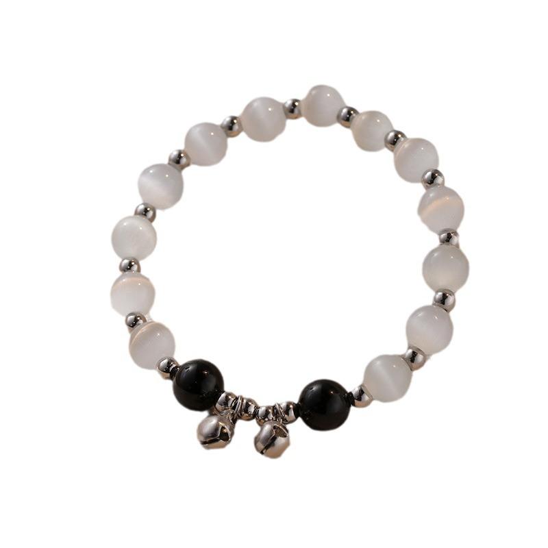 Obsidian & Cat's Eye Stone Women's Titanium Bracelet - Crystal Fashion Gift