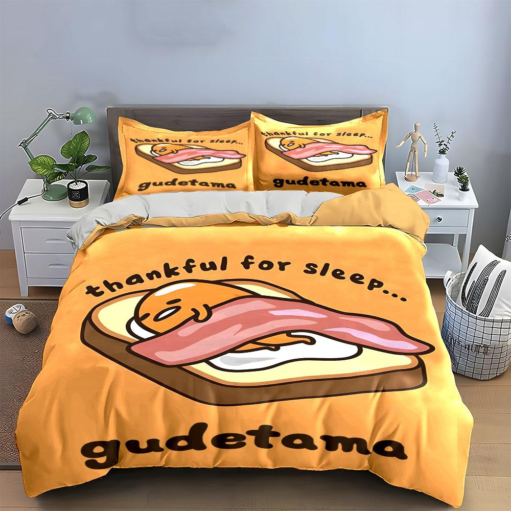 Egg on toast design. Bedding sets Duvet cover sets Duvet covers Pillowcases(1 * Duvet Cover 2 * Pillowcases without duvet insert)