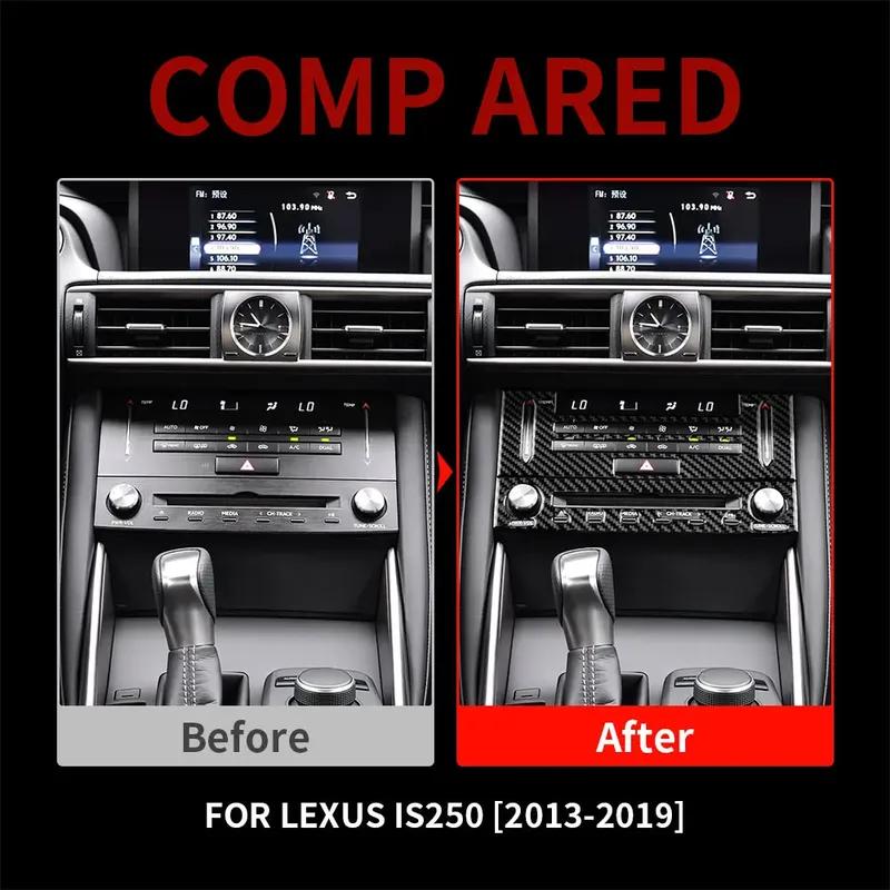 Real Soft Carbon Fiber Center Console AC CD Panel Sticker For Lexus IS250 IS300 IS350 IS200T 2013 2014 2015 2016 2017 2018 2019