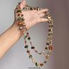 Pre-owned Bohemian Double-Layer Colorful Shell Bead Necklace 