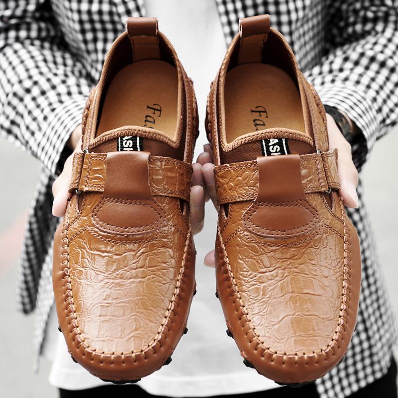 New men's leather casual shoes  flats hot selling loafers fashion men's shoes comfortable driving shoes large size 36-47